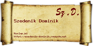 Szedenik Dominik névjegykártya